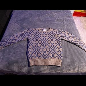 Diamond Cross Pattern Knit Sweater